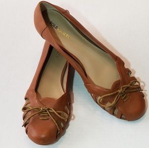 Sole Society Cognac Leather Flat